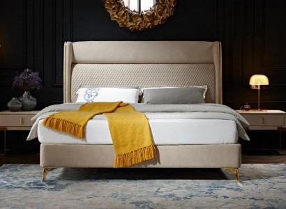 Bed 2x Bedside table 3 pieces Bedroom set Designer hotel suite Beds New